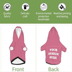 Personalized Chihuahua Dog Hoodie, Custom Pet Warm Sweatshirt Costume with Name Number Photo, Customize ID Clothes for Pupppy Kitten Dogs Cats, DarkPink, L