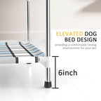 Bedside Window Dog Bunk Bed - Double Elevated Human Dog Bed with Guardrail 2 Layers Window Perch Dogs Cot 2-Tier Bedside Sleeper for Multi-Pet Households (20'' x 20'' x 25'')