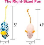 Fashion's Talk Mouse Cat Toys Soft Plush Catnip Mice Assorted Style Variety Pack 32 Count