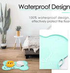 Super Design Dog Food Mat Dog Bowl Mat for Food and Water Silicone Non Spill Cat Feeding Mat Puppy Placemat Waterproof - 20.5" x 14.5", Light Green
