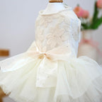 Fashion Sweet Puppy Dog Blingbling Princess Skirt Pet Dog Lace Cake Camisole Tutu Dress C-White M