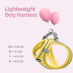 Sparkly Dog Harness Small Sized and Leash Set for Small Dogs Cats,Yellow S Puppy Harness, Step in Soft Dog Reflective Vest, Breathable Mesh Pet Harness. (Yellow, S)