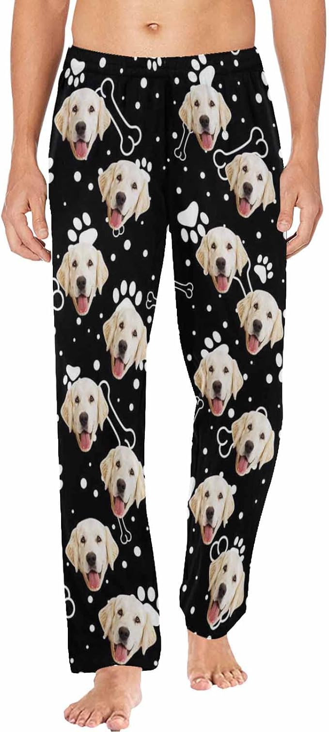 MyPupSocks Personalized Face Pajamas Pants Photo Pajama Bottoms for Men S-XXL
