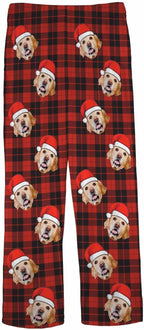 MyPupSocks Custom Pajama Pants for Pet Lover, Personalized Photo Face Printed Pajama Bottoms Sleepwear with Pockets