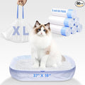 60 Pack Jumbo Cat Litter Bags - 3MIL Extra Thick Leakproof Litter Box Liners, 37"x18" Heavy Duty Drawstring Cat Litter Liners for Automatic Litter Box, Odor Control Disposable Kitty Litter Bags 6 Roll