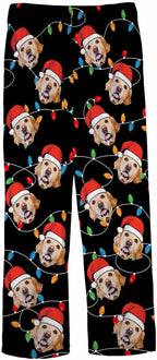 MyPupSocks Custom Pajama Pants for Pet Lover, Personalized Photo Face Printed Pajama Bottoms Sleepwear with Pockets