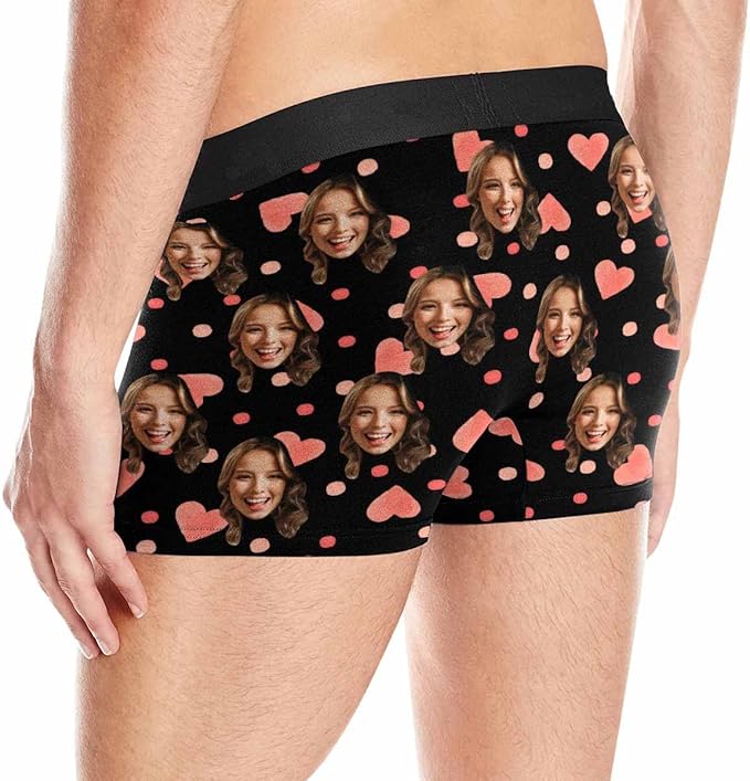 M YESCUSTOM Custom Faces Funny Short Briefs Gift for Husband Underwear