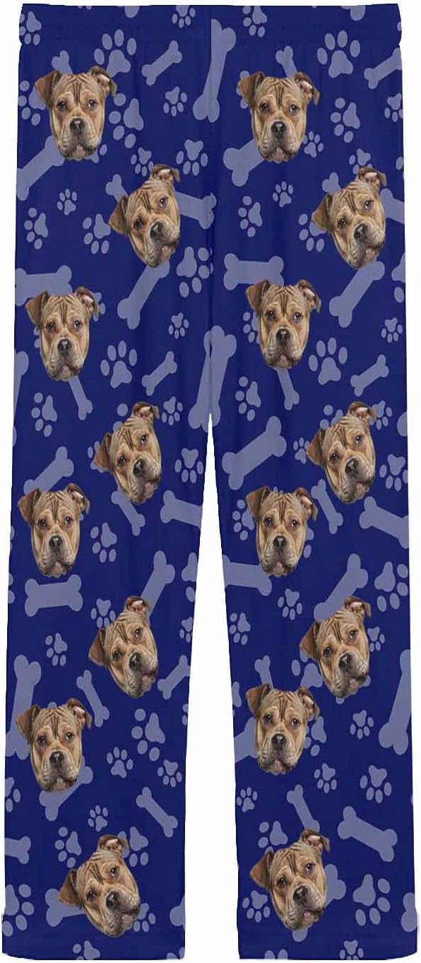 MyPupSocks Custom Pet Face Pajamas Pants Photo Pajama Bottoms for Men S-XXL