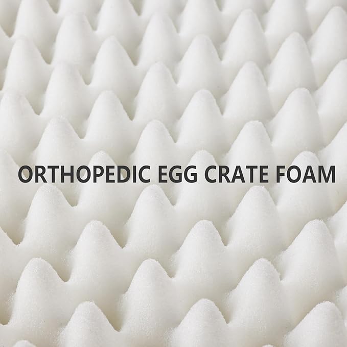 Patas Lague Orthopedic Jumbo Dog Bed for Large Sized Dog 56''X40'', Soft Waterproof Egg Crate Foam Large Pet Crate Beds Mat with Removable Washable Cover and Non-Slip Bottom, Purple