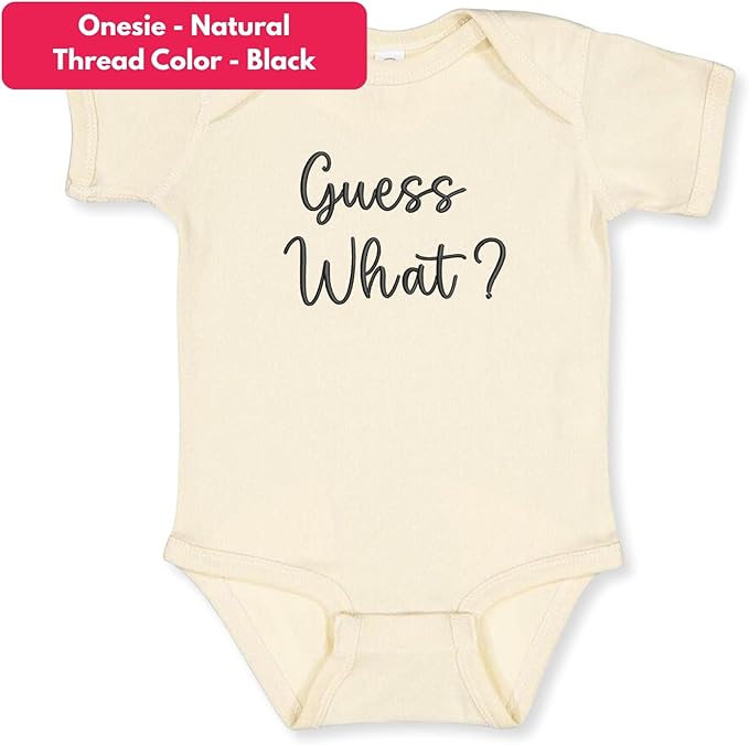 COUPLEHOODIES Personalized Baby Onesie Bodysuit – Custom Embroidery Gift for Pregnancy Reveal Baby Shower or First Grandchild