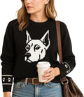Custom Dog Knit Sweater for Women Personalized Pet Paw Print Pullover Dog Mom Gift Christmas for Pet Lovers