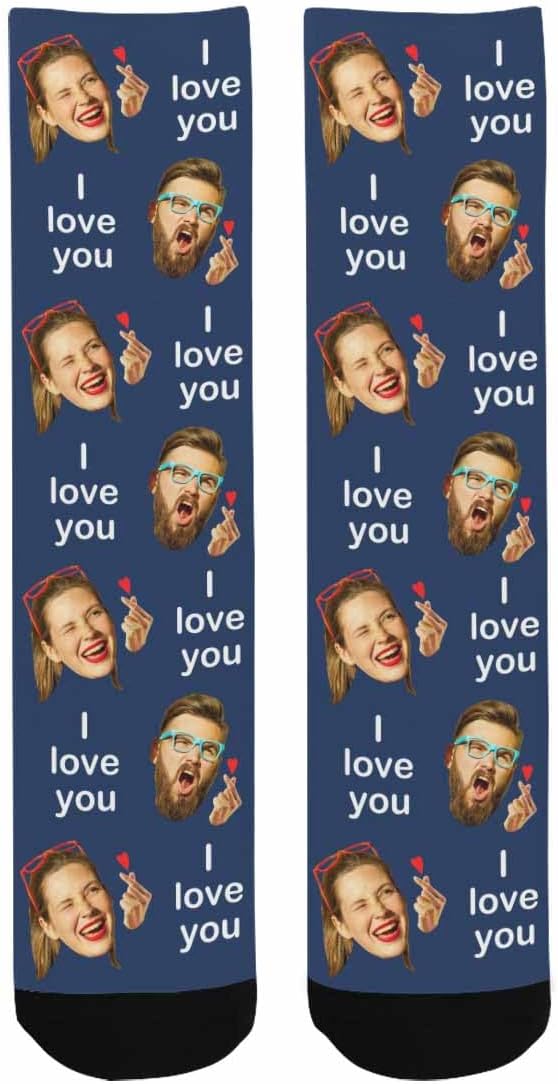 Artsadd Personalized Christmas Pajama Pants Socks for Men Custom Photo Pajama Bottoms for Men S-XXL