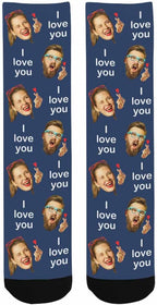 Artsadd Personalized Christmas Pajama Pants Socks for Men Custom Photo Pajama Bottoms for Men S-XXL