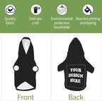 Dog Clothes, Custom Dog Hooded Sweatshirt, Personalized Pet Costume Robe Shirt with Text/Image/Club Name/Pet Shop Logo for Small Medium Large Dogs and Cats, Black, M