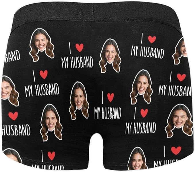 M YESCUSTOM Custom Boxers Briefs for Men Personalized Boxers with Face Mens Funny Underwear with Photo XS-5XL