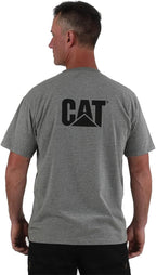 CAT Men's Trademark T-Shirts with Shape-Retention Rib Trim Spandex, Tagless Neck, and Cat Logo on Left Chest