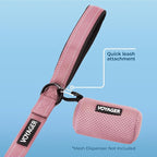 Best Pet Supplies Voyager Reflective Dog Leash or Collar with Neoprene Handle, for Small, Medium, and Large Breed Puppies, Cute and Heavy Duty for Walking, Running and Training - Pink (Leash), L