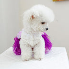 Fashion Sweet Puppy Dog Blingbling Princess Skirt Pet Dog Lace Cake Camisole Tutu Dress B-Purple XS