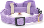 Soft Corduroy Cat Collar with Bell and Bowtie, Safety Breakaway Clasp, Adjustable for Kitten and Cats Purple Color.