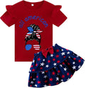 Akyzic Little Girl Skirt Outfit Two Piece Spring Summer Outfit Butterfly Dress Cat Print Skirt Toddler Girl Outfit Set