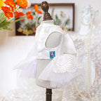 Fashion Sweet Puppy Dog Blingbling Princess Skirt Pet Dog Lace Cake Camisole Tutu Dress E-White-1 S