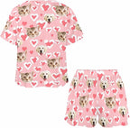 D-Story Custom Short Pajama Set with Pet Face Personalized Photo Sleepwear 2 Pieces Pjs Nightwear Xmas Gift for Women