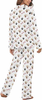 MyPupSocks Custom Face Pajamas for Women Set, Personalized Photo Long Sleepwear XS-XXL