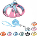 XXS Dog Harness and Leash Set, No-Pull Puppy Harness for Easy Walk, Breathable Reflective Cats Vest for XXS Xs Small Medium Breed Pet Dogs, Pink-B XXSmall