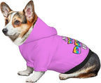 Custom Dog Hoodie for Small Pets, Personalized Photo Text Pet Warm Pullover Sweatshirt with Name Number, Customized Gifts Soft Hooded Cats Kitten Clothes, Violet, M,