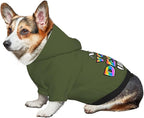Personalized Dog Hoodie Custom Hooded Pet Warm Pullover Sweatshirt with Name Number Clothes for Chihuahua Pupppy Kitten Hoodies Puppy Soft Sweater Winter Small Dogs Cats, Army Green, L,