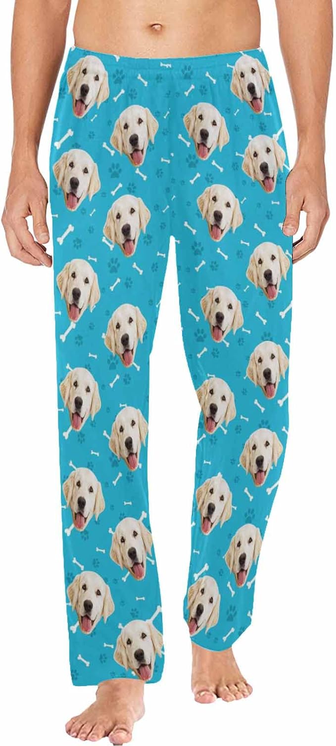 MyPupSocks Personalized Face Pajamas Pants Photo Pajama Bottoms for Men S-XXL
