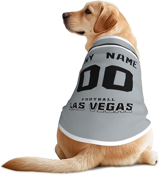 Las Vegas Custom Pet Jersey Dog Clothes Jersey Various Sizes Customized Any Name & Number for Small & Middle and Big Dogs