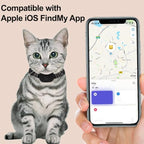 PawsPath Pet GPS Tracker Collar, Unlimited Range Waterproof Cat Dog Anti-Lost Device Smart Locator Tracking GPS Pet Tracker Collar for Apple iOS FindMy (Blue, Large)