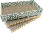 Cat Scratcher Cardboard Scratching Pads Scratch Lounge Bed with Catnip 3PCS Reversible Corrugated Cardboard with Scratch Box
