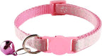 2 Pack Breakaway Cat Collars with Bells, Reflective Design and Claw Print Design, Safety Buckle, Adjustable 7.5-12.5 Inches for Kittens & Cats (Pink)