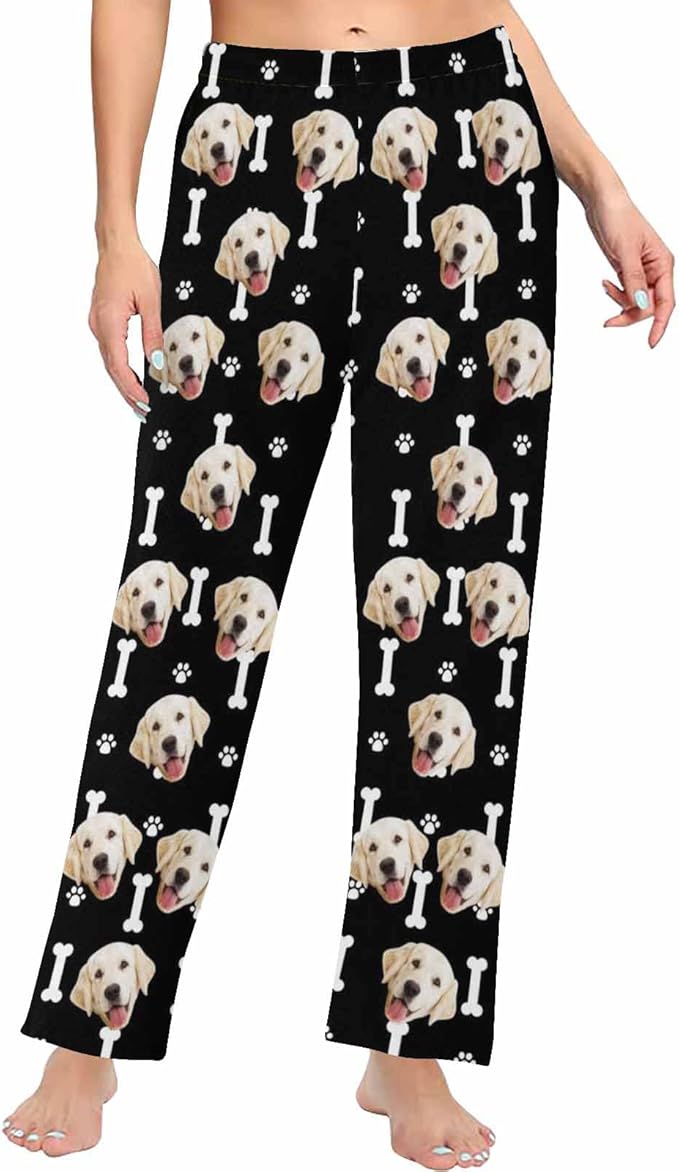 Custom Face Pajamas Pants Personalized Nightwear Bottoms for Women XS-XXL