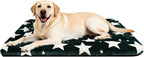 Dog Bed Mat – Soft & Comfortable Dog Kennel Pad for Crate – Durable Crate Bed & Mat for Dogs & Cats – Ideal for Crate, Kennel, and Home Use (Big&Little Stars Green, L(35"*23"*1.5"))
