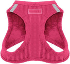 Best Pet Supplies - All Weather Plush, Reflective, No Pull Harness for Small, Medium Dogs, Cats - Secure with Hook & Loop Fastener, Buckle, Double D-Rings - Fuchsia Corduroy, M