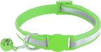 2 Pack Breakaway Cat Collars with Bells, Reflective Design and Claw Print Design, Safety Buckle, Adjustable 7.5-12.5 Inches for Kittens & Cats (Fluorescent Green)