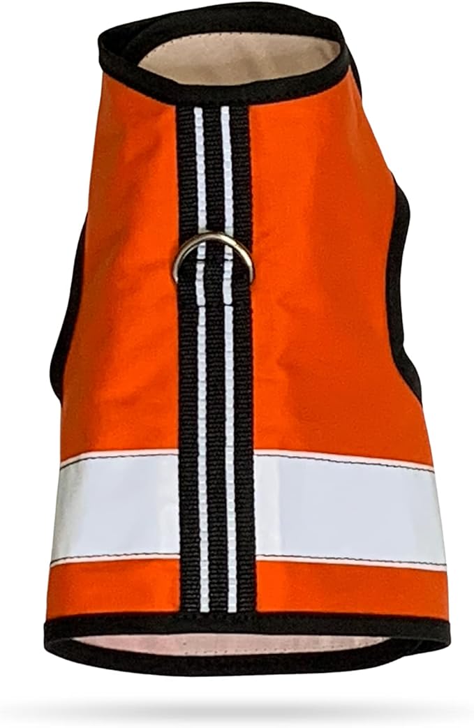 Kitty Holster Reflective Cat Harness – High-Visibility Cat Harness for Travel, Day and Night Walking - Soft Cotton Cat Accessories, Breathable, Secure & Washable, Made in USA - Outrageous Orange, XS