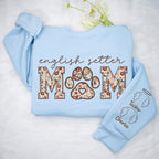 CHILLEVER Personalized Embroidered Dog Mom Sweatshirt, Dog Mama Crewneck, Gift for Mom, Pet Name On The Sleeve
