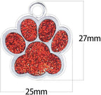 Cute Personalized Pet Name Tags - Glitter Custom Dog/Cat ID Tags, Engraved Paw-Shaped Small: Light Blue