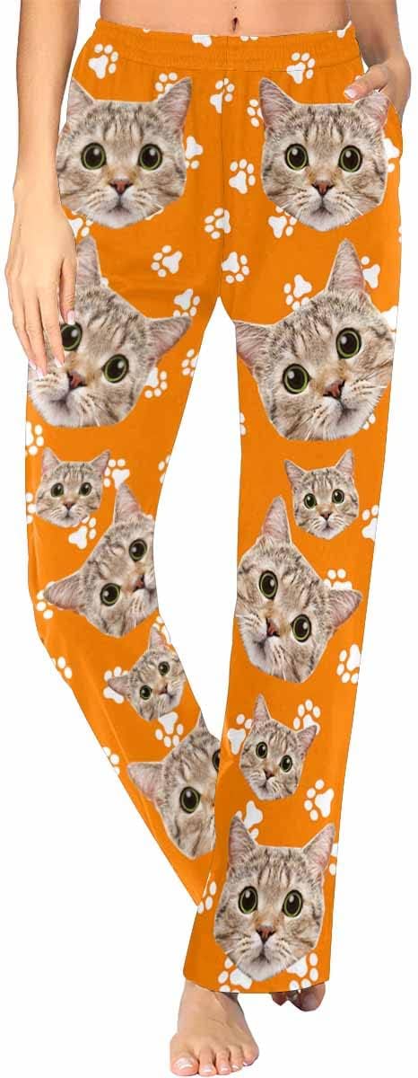 FunStudio Personalized Pajama Pants for Women Custom Photo Face Printed Pajama Bottoms with Pockets