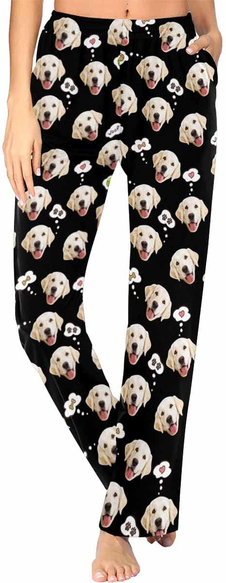 Custom Face Pajamas Pants Personalized Sleepwear Bottoms for Women XS-XXL