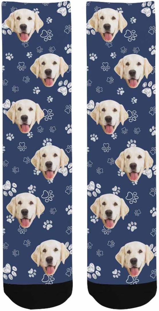 Artsadd Personalized Christmas Pajama Pants Socks for Men Custom Photo Pajama Bottoms for Men S-XXL