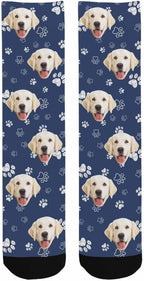 Artsadd Personalized Christmas Pajama Pants Socks for Men Custom Photo Pajama Bottoms for Men S-XXL