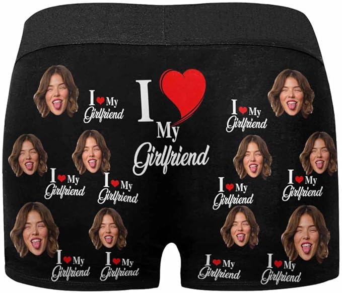 M YESCUSTOM Custom Faces Funny Short Briefs Gift for Husband Underwear