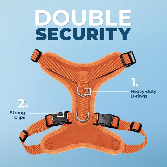 Voyager Step-in Pet Harness - All Weather Mesh, Adjustable Step in Harness for Cats and Dogs by Best Pet Supplies - Orange, M