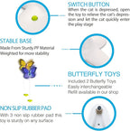 ALL FOR PAWS Interactive Butterfly Cat Toy, Automatic Cat Butterfly Wand Toys for Kitty, Electric Fluttering Butterfly Cat Teaser Toy for Indoor Cats