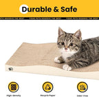 Cat Scratcher, Durable Scratch Pad, Corrugated Cardboard Scratching Board for Indoor Cats, Heavy Duty, Double-Sided Usability, Recyclable, with Catnip，2 Packs